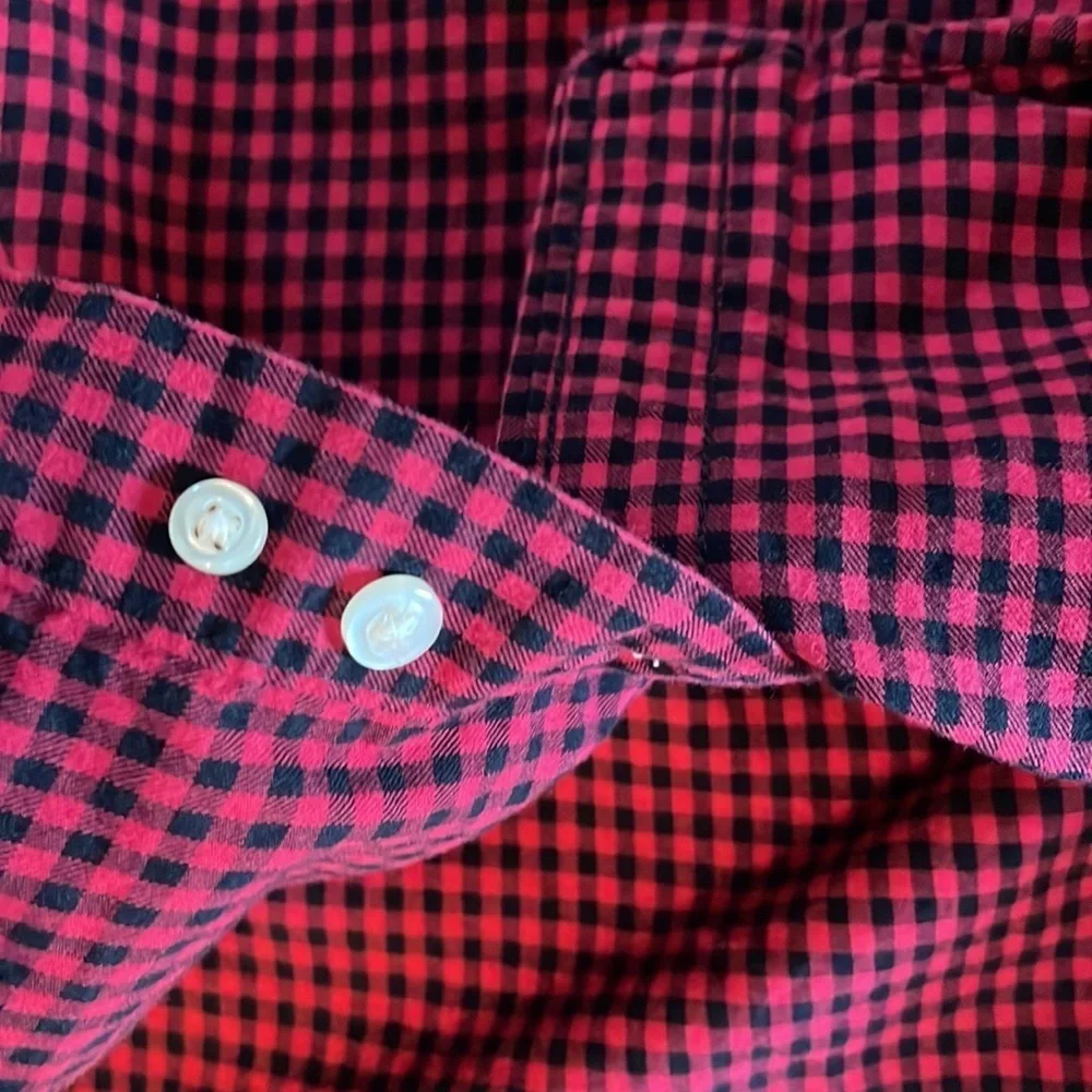 Ralph Lauren boys kids button down collared long sleeve shirt red plaid size 5